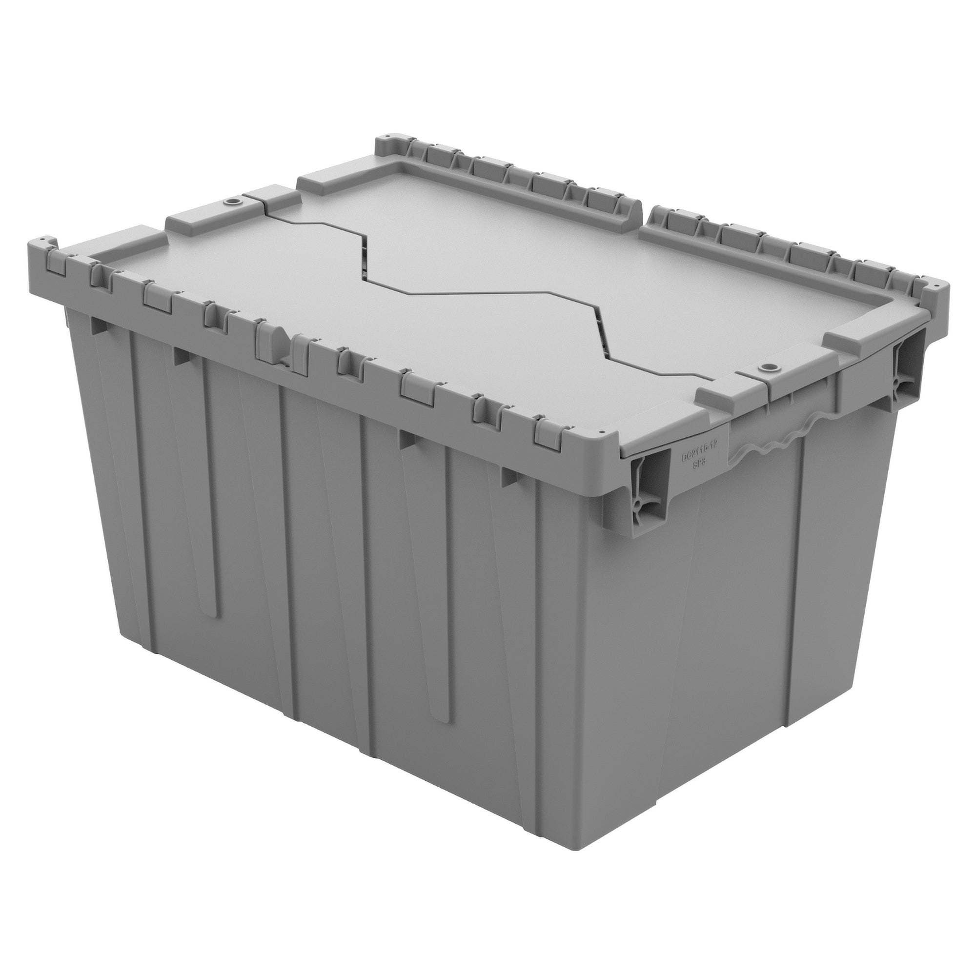 Grey 21"x15"x12" Attached Lid Container by FarrellPack