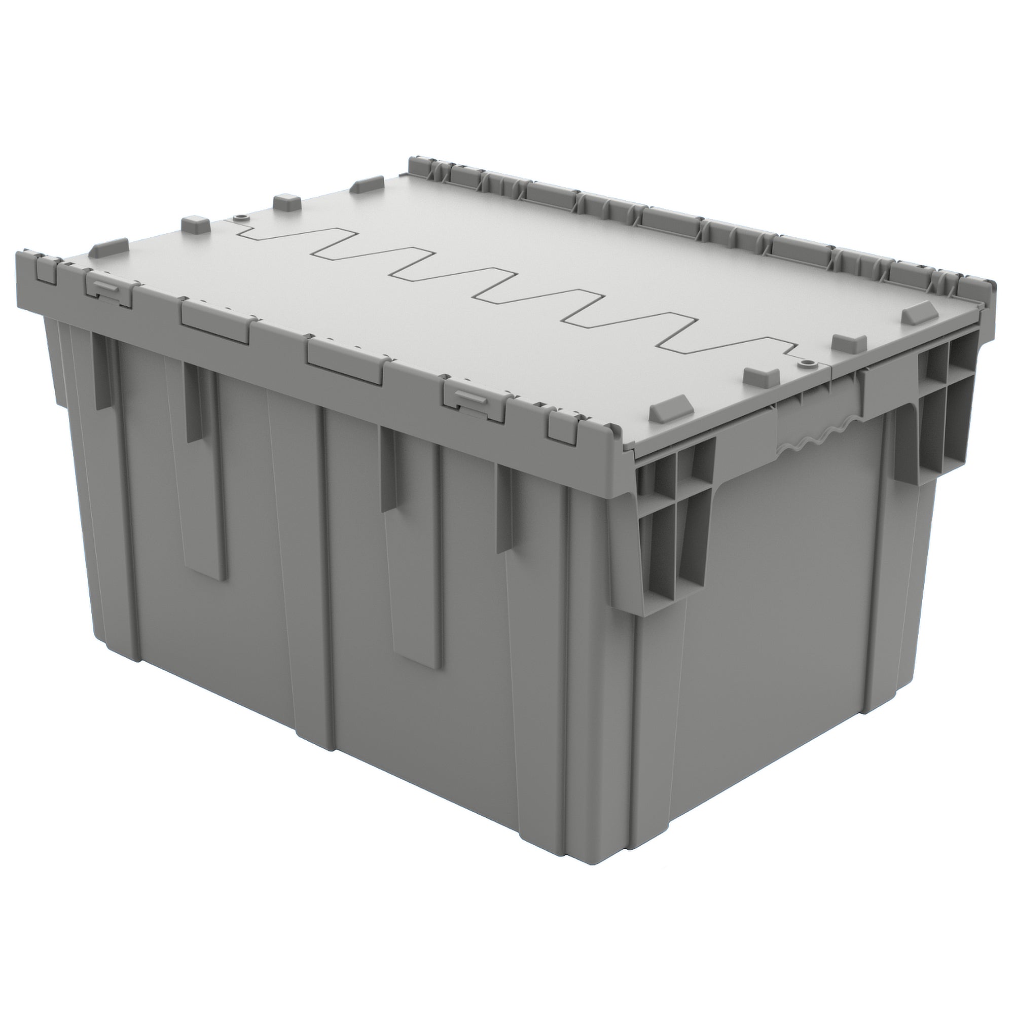 Grey 28"x21"x15" Attached Lid Container by FarrellPack - DC282015GREY