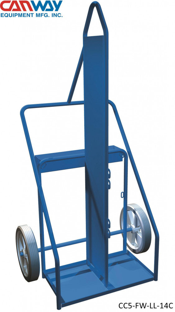 Firewalled Cylinder Cart with 14" cushion rubber wheels
