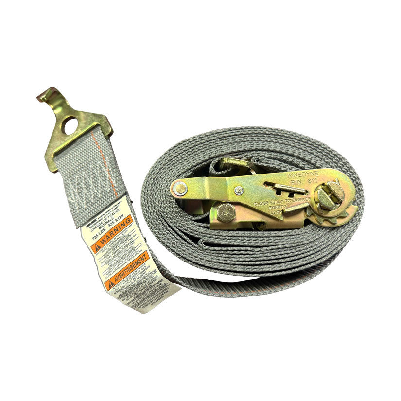 Kinedyne 2 inch by 16 foot Plate Trailer Hook Logistic Ratchet Strap by Kinedyne for industrial cargo securement