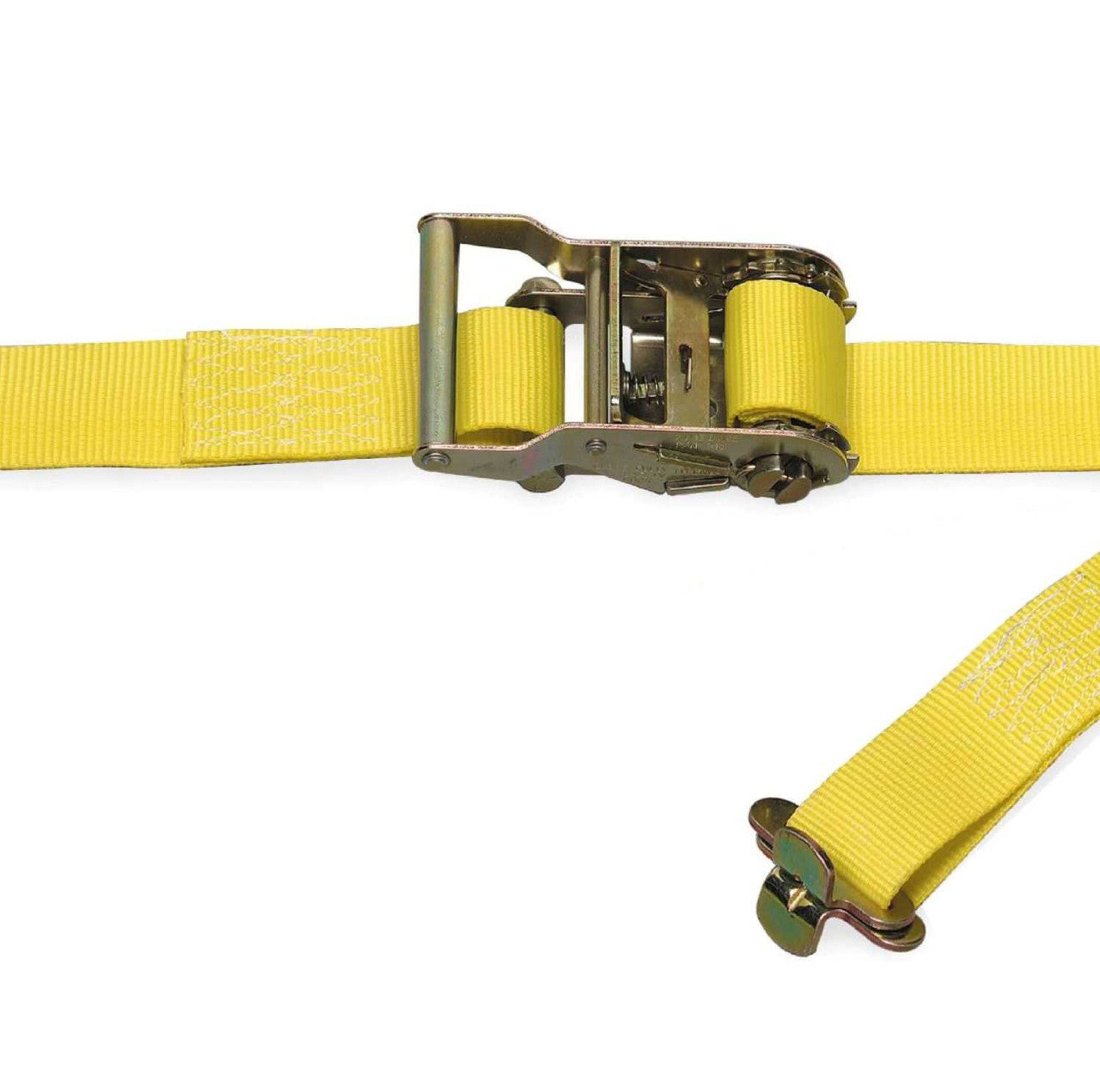 Kinedyne 1 3/4" by 12' Butterfly Logistic Ratchet Strap showing webbing, 811 ratchet, and C1831 Series F butterfly fittings by Kinedyne