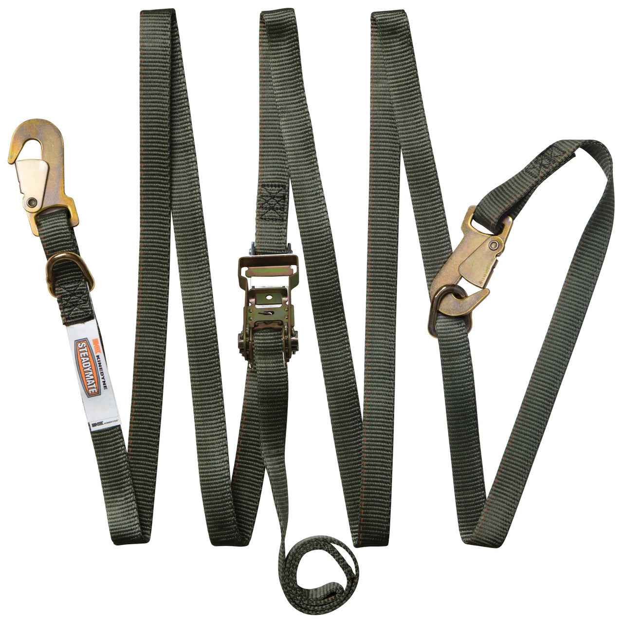 Kinedyne 1" by 14' Gunwale Snap Hook Ratchet Boat Safety Strap by Kinedyne, over-the-top boat tie-down with ratchet and snap hooks