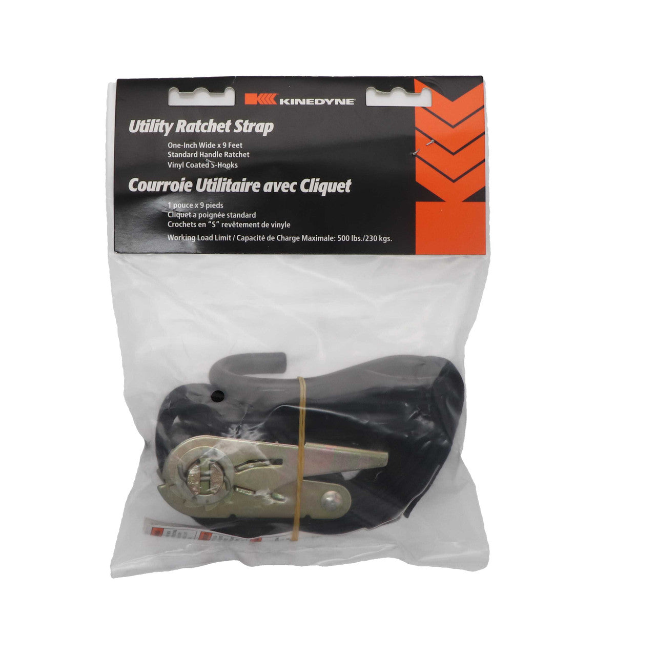 Kinedyne 1 inch by 9 foot Vinyl Coated S Hook Ratchet Utility Strap by Kinedyne for cargo securement and transport