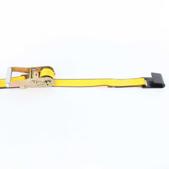 Kinedyne 2" by 27' Flat Hook Ratchet Strap showing gold 2084F webbing, Kinedyne 804 ratchet and 1015 flat hook by Kinedyne