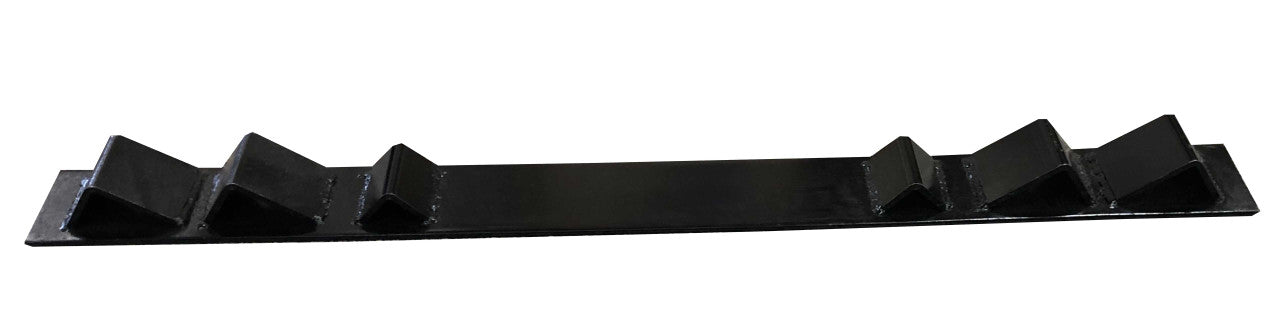 Kinedyne ASTM A36 Steel Heavy Duty Coil Chock shown assembled for trailer use, durable steel construction, adjustable bracing