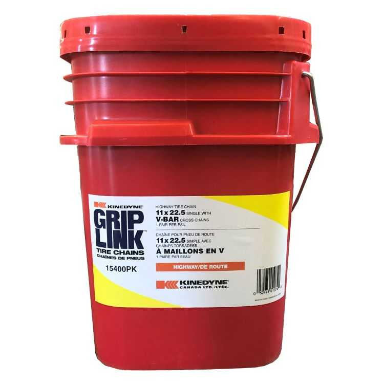 Kinedyne Grip Link 11 x 22.5 Single V-Bar Cross Tire Chains by Kinedyne for highway truck traction and winter use