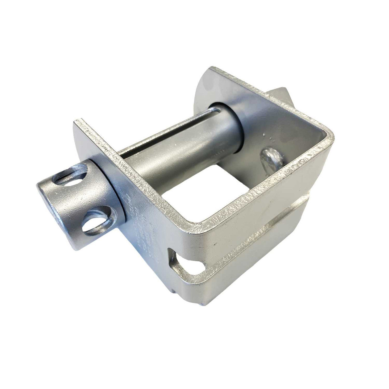 Kinedyne Standard Silver Powder Coated Sliding Double L Winch for flatbed tie-downs, durable zinc-plated and powder-coated steel