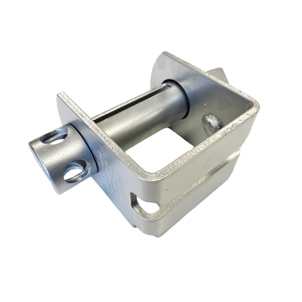 Kinedyne Standard Silver Powder Coated Sliding Double L Winch for flatbed tie-downs, durable zinc-plated and powder-coated steel
