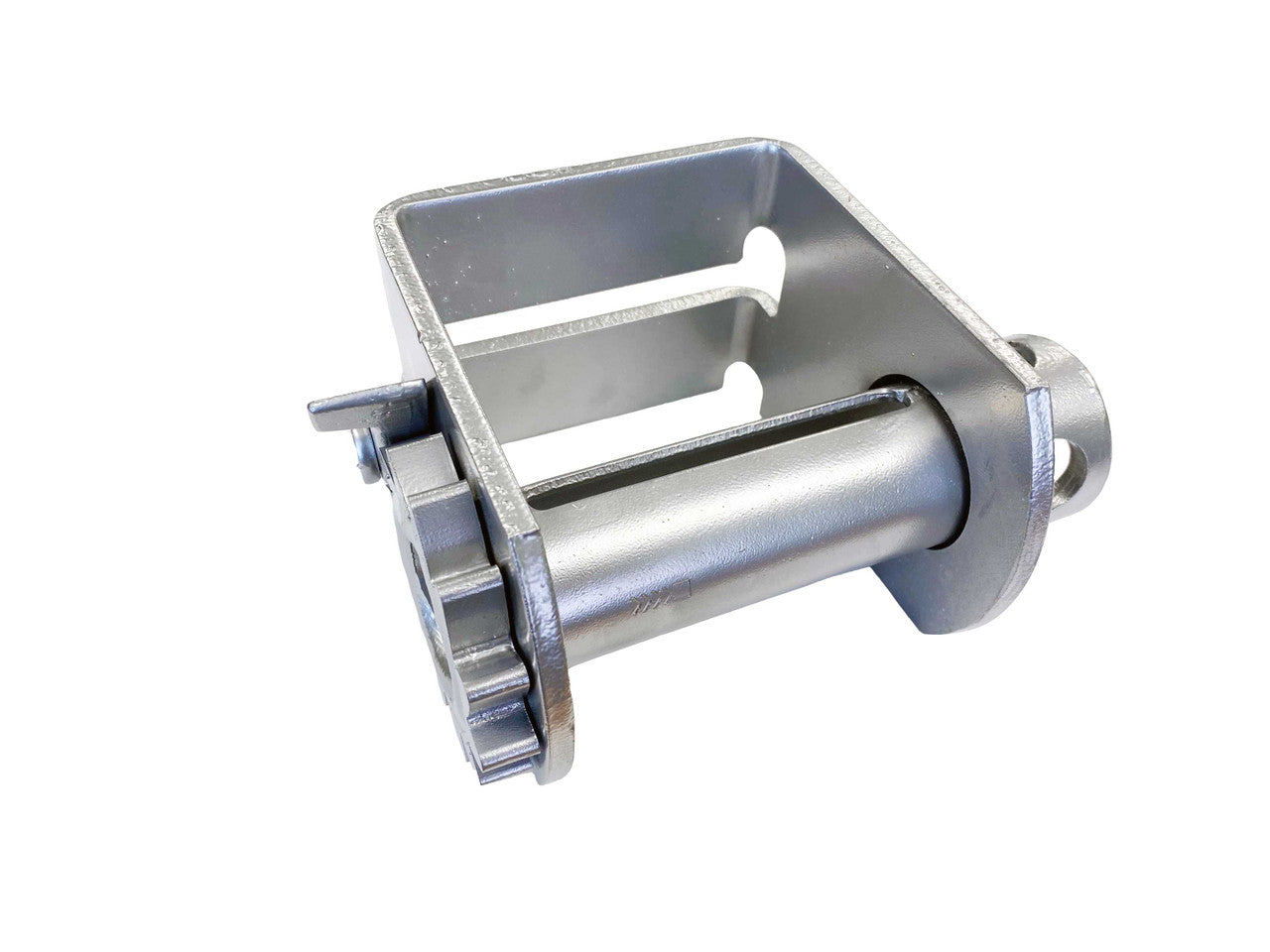 Kinedyne Standard Silver Powder Coated Sliding Double L Winch for flatbed tie-downs, durable zinc-plated and powder-coated steel
