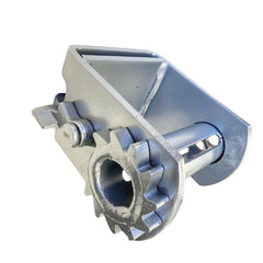 Kinedyne Storable Silver Powder Coated Sliding Double L Winch showing storable webbing and powder coated housing