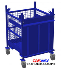 Certified Lift Basket Mesh 1000 LBS. CAP. c/w Ramp and 6PH-TLB Casters