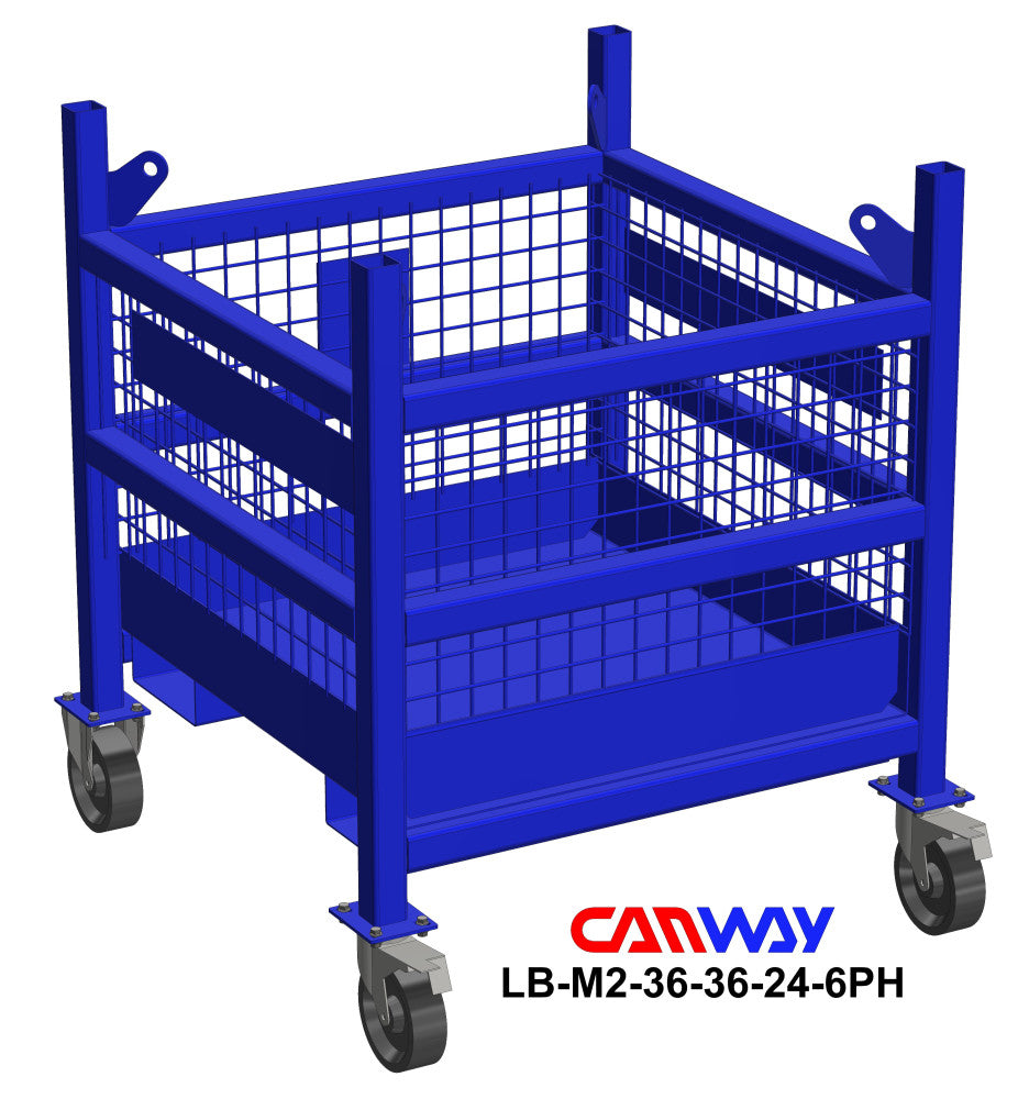 Certified Lift Basket Mesh 1000 LBS. CAP. c/w 6PH-TLB Casters