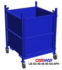 Certified Lift Basket Solid 2000 LBS. CAP. c/w Single Gate and 6PH-TLB Casters