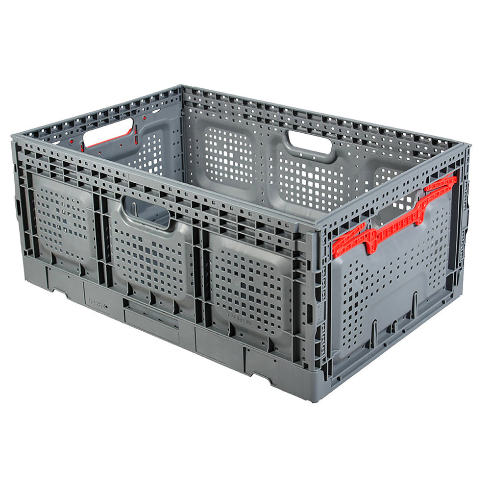 Grey Vented Collapsible Container by FarrellPack