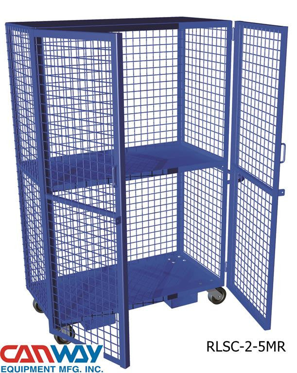 Rolling Lock-up Security Cart, Two Shelf
