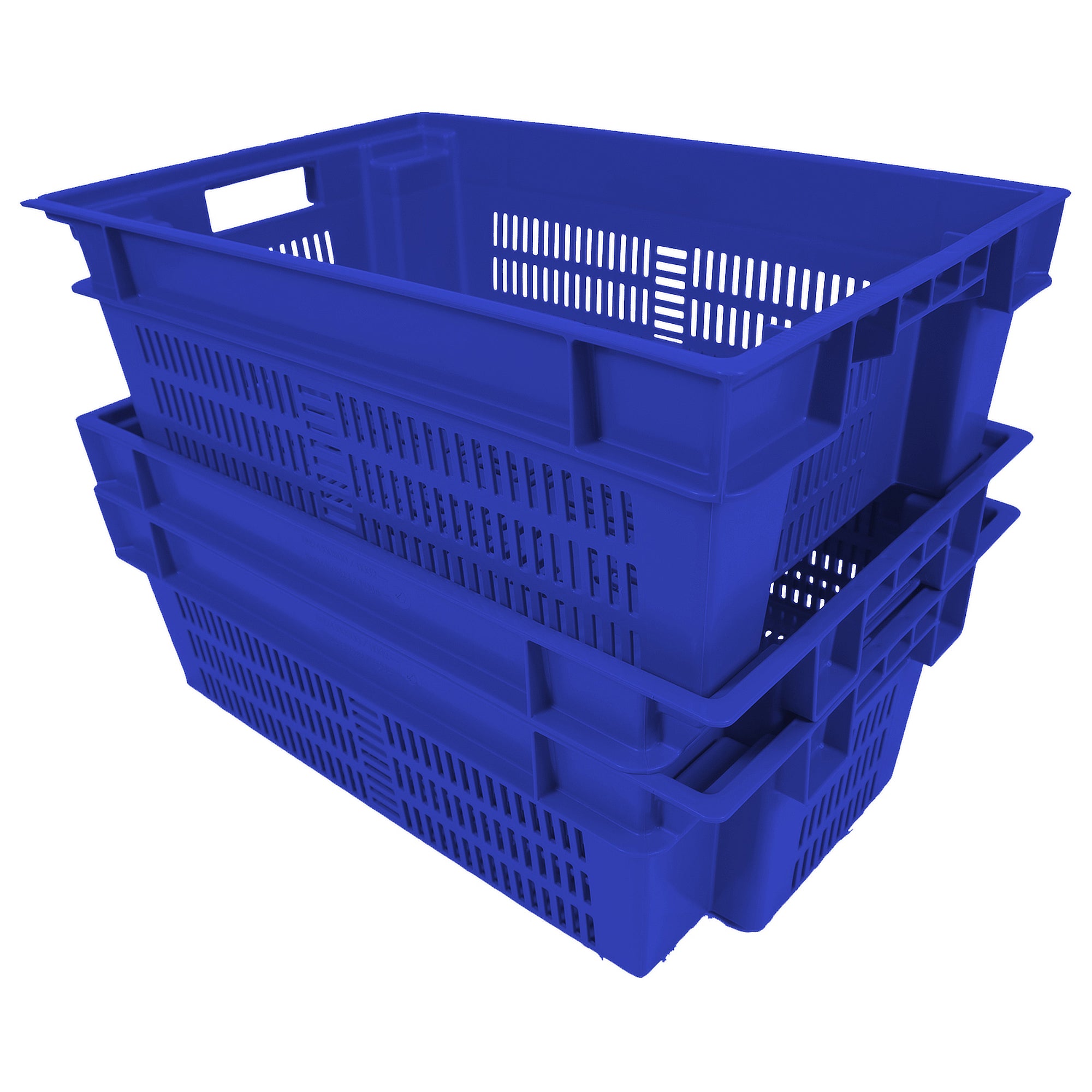 Blue Vented Stack and Nest Container by FarrellPack
