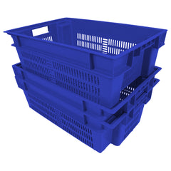 Blue Vented Stack and Nest Container by FarrellPack