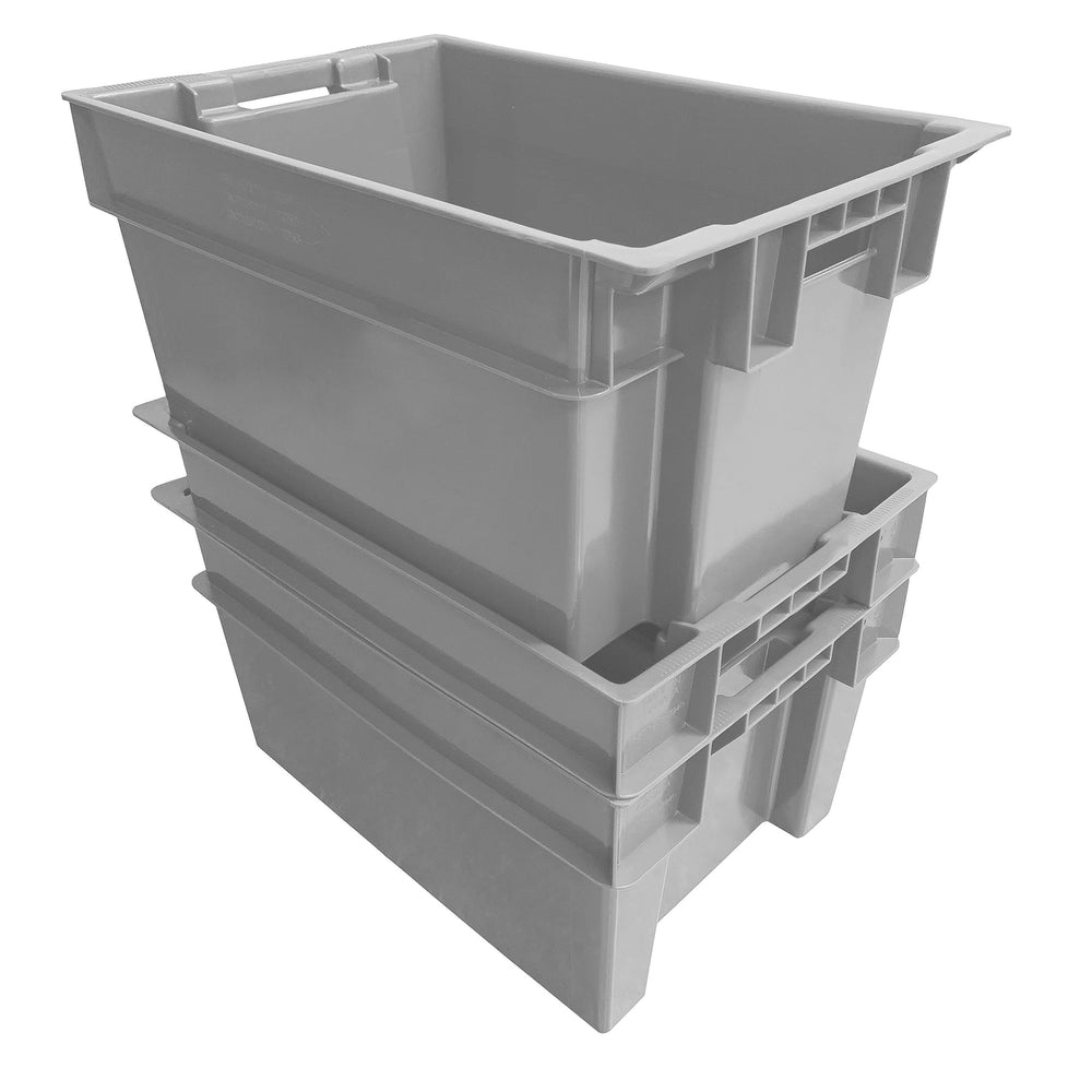 Grey Solid Stack and Nest Container by FarrellPack