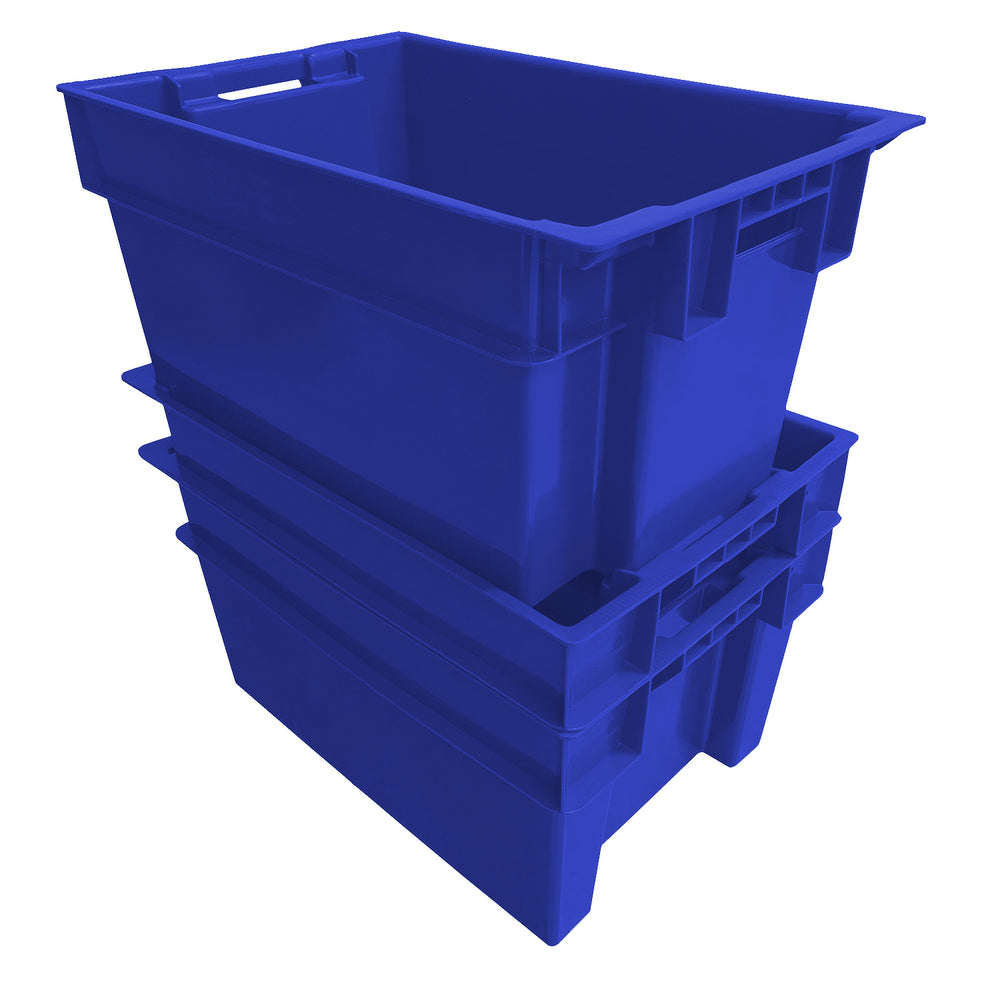 Blue Solid Stack and Nest Container by FarrellPack