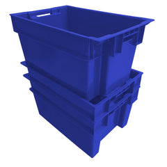 Blue Solid Stack and Nest Container by FarrellPack