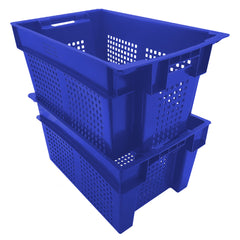 Blue Vented Stack and Nest Container by FarrellPack