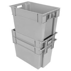 Grey Solid Stack and Nest Container by FarrellPack
