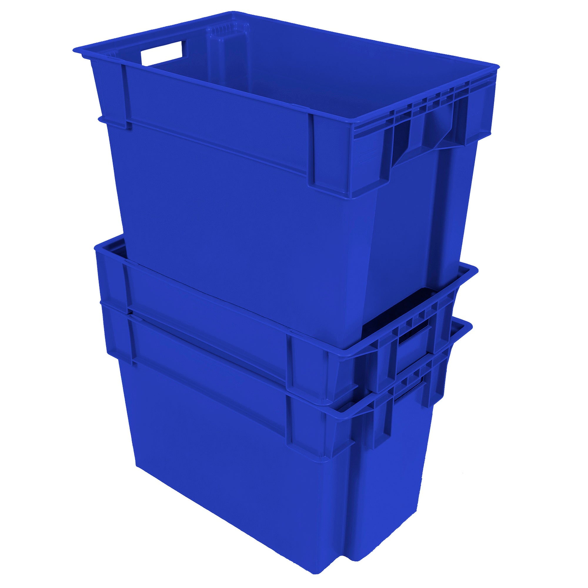 Blue 24"x16"x16" Solid Stack and Nest Container by FarrellPack