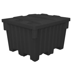 Black Nesting Forklift Bin w/ Lid, 48"x42"x30" - TS4800BLACK