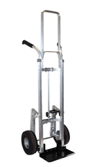 Double Grip Curved Back Hand Truck with Mini Keg Hook and Pneumatic Wheels