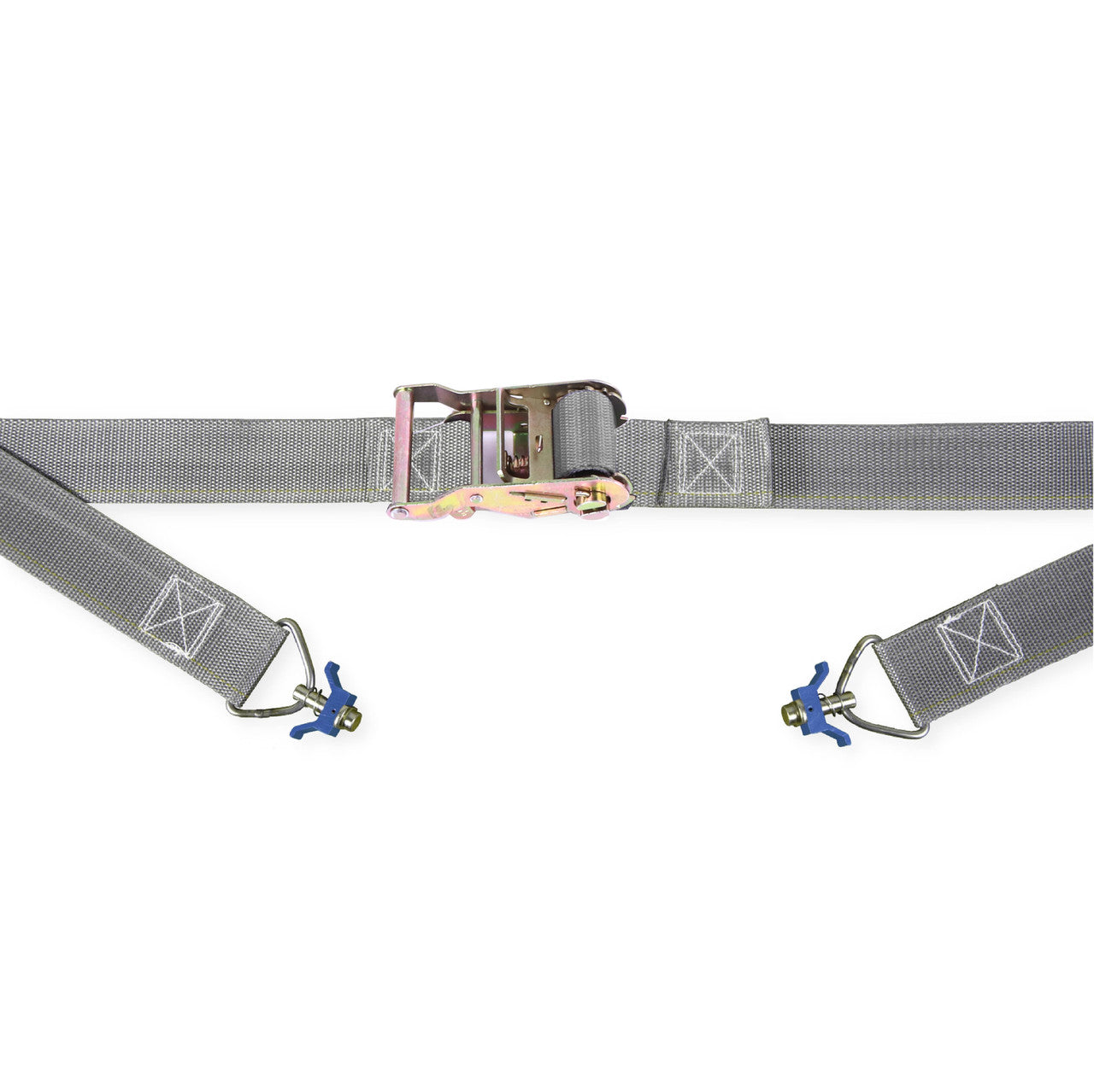 Kinedyne 2" by 16' Single Stud Logistic Ratchet Strap showing 2-inch polyester webbing, 811 ratchet buckle and 80112 single stud fitting