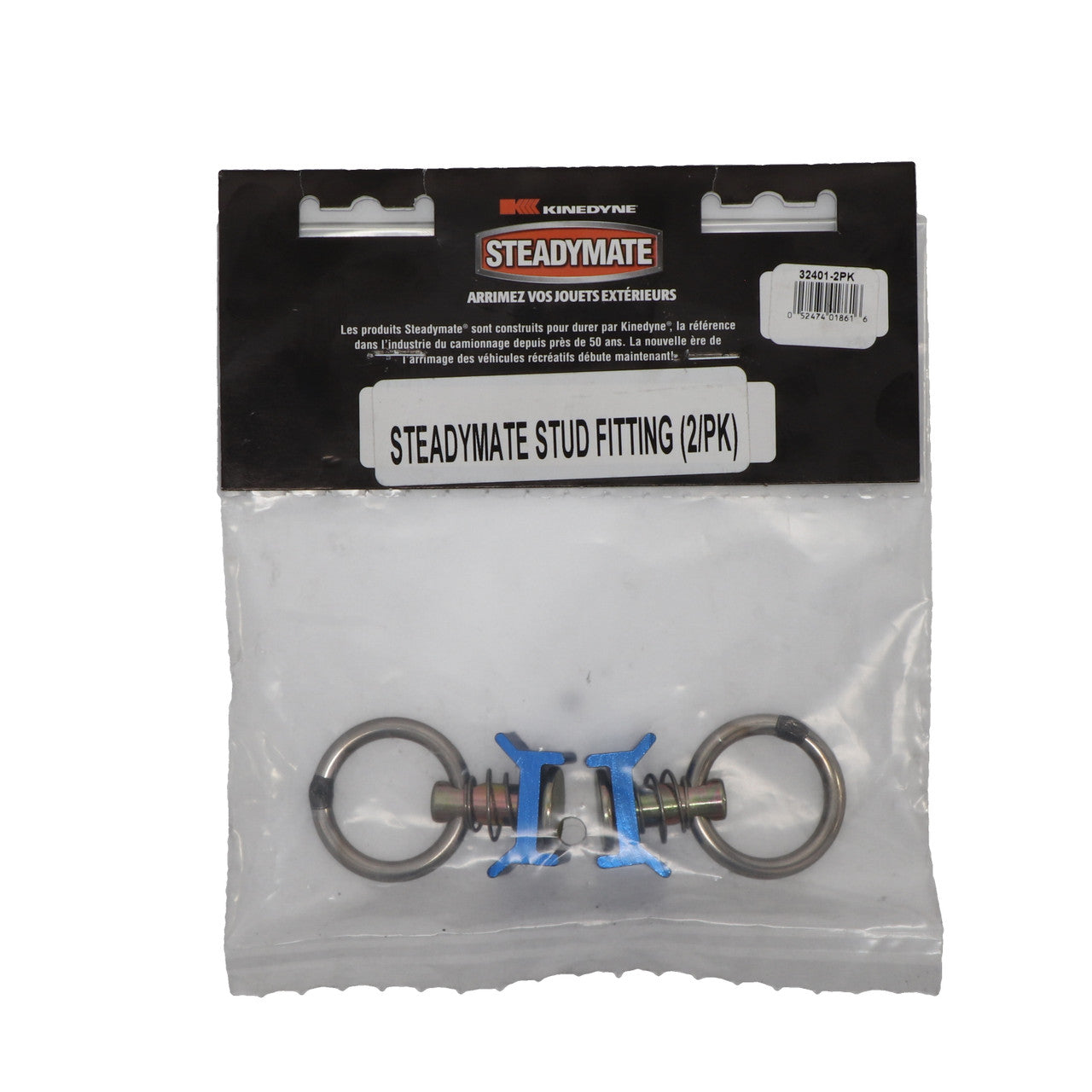 Kinedyne Pair of Series L Single Stud Securement Point Fittings w/ Rings by Kinedyne, durable heat-treated carbon steel tie-down anchors