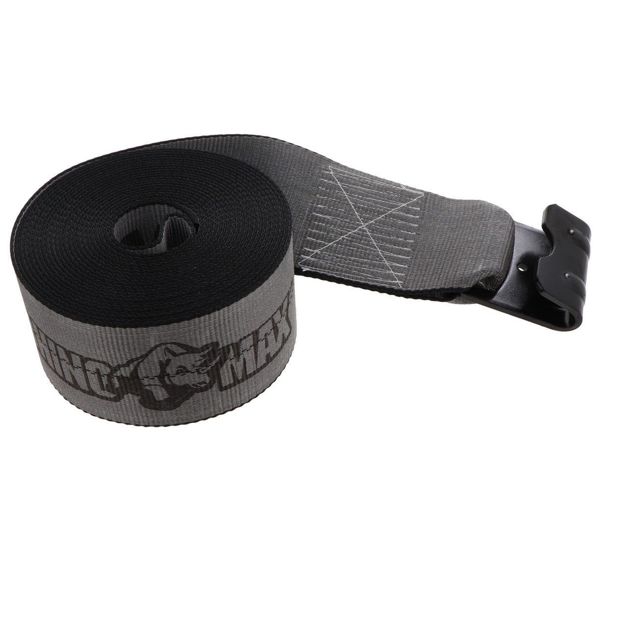 Kinedyne 4" by 30' Rhino MAX Flat Hook Winch Strap by Kinedyne, heavy-duty 4-inch polyester winch strap for industrial cargo securement