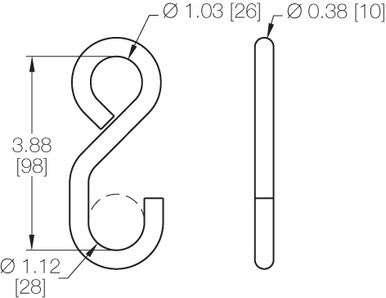 Kinedyne 1" Heavy-Duty Vinyl Coated S Hook