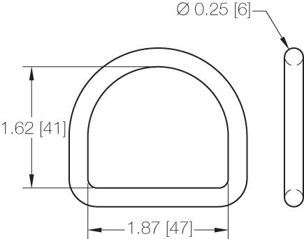 Kinedyne 1 3/4" D-Ring zinc-plated heat-treated carbon steel tie-down fitting by Kinedyne for industrial use
