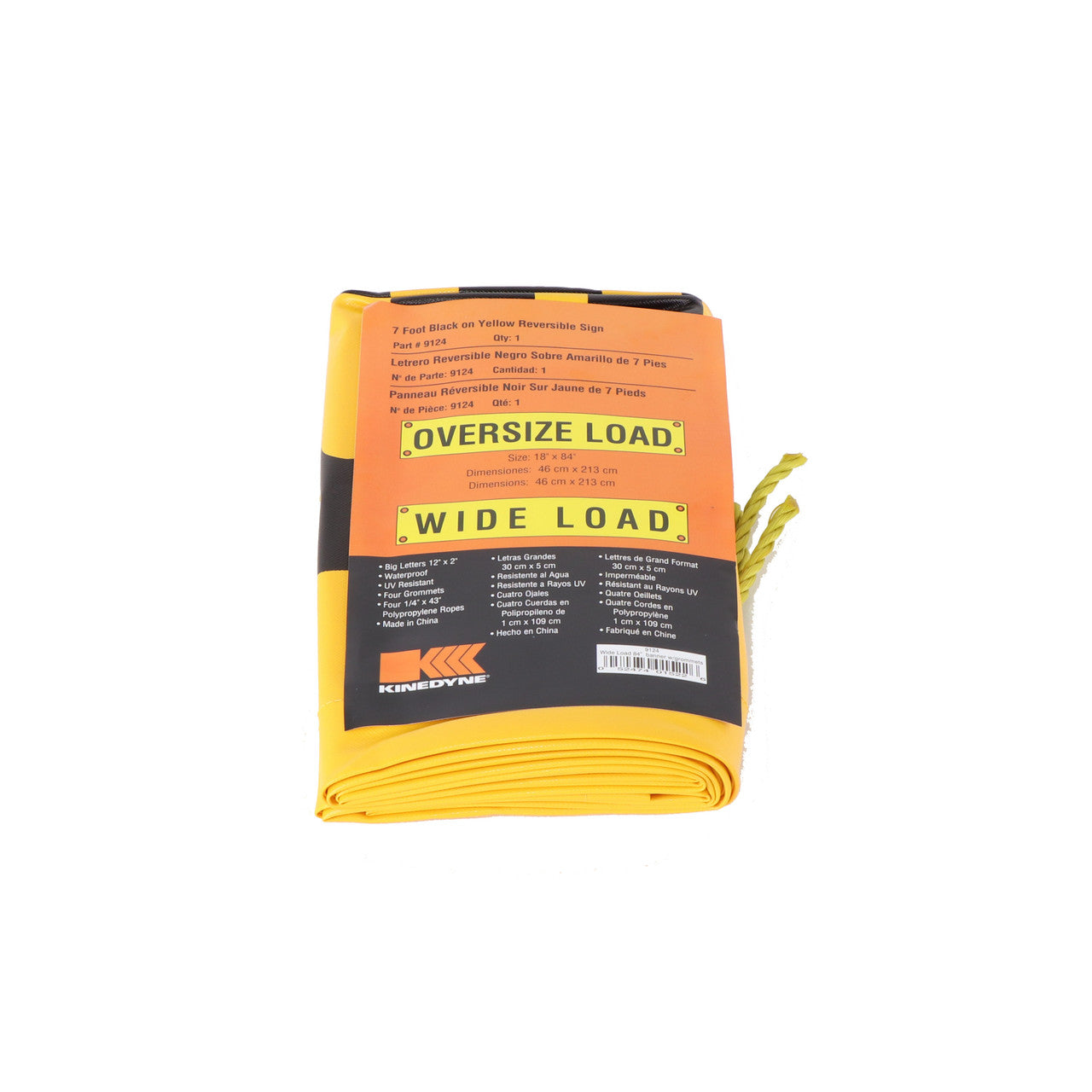 Kinedyne 18 by 84 Reversible Wide Load and Oversize Load Banner by Kinedyne for vehicle and trailer load marking