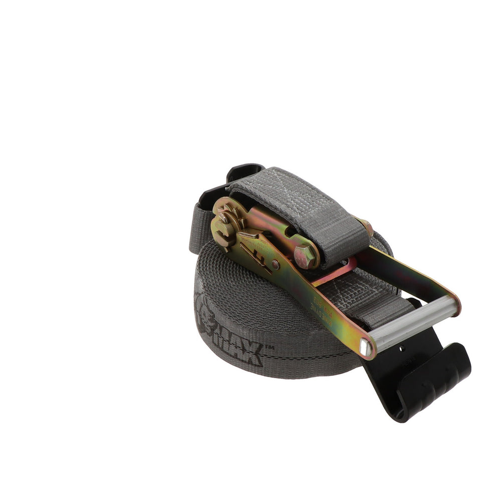 Kinedyne 2 inch by 27 foot Rhino MAX Flat Hook Long Wide Ratchet Strap product image showing strap and hardware