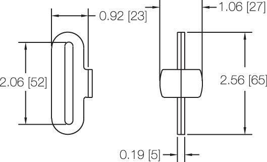 Kinedyne Series F USA 3/4" Hole Track Butterfly Fitting by Kinedyne, heat-treated carbon steel, 500 lb capacity