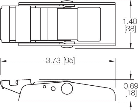 Kinedyne 1" Overcenter Buckle - 903 heat-treated carbon steel zinc plated fastening hardware for load securement