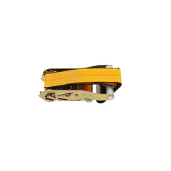 Kinedyne 2" Flat Hook Ratchet Strap Replacement Fixed End w/ Ratchet - 519920 showing ratchet, flat hook, and 2-inch webbing by Kinedyne