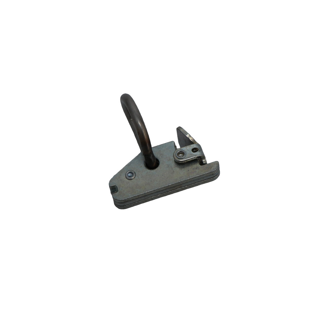Kinedyne Series E or A Securement Point Fitting w/ 2 inch D-Ring showing zinc-plated heat-treated carbon steel anchor fitting