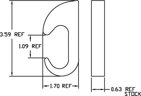 Kinedyne Weld-On Standard C Hook showing welded trailer tie-down anchor, durable flamed-cut 5/8-inch steel