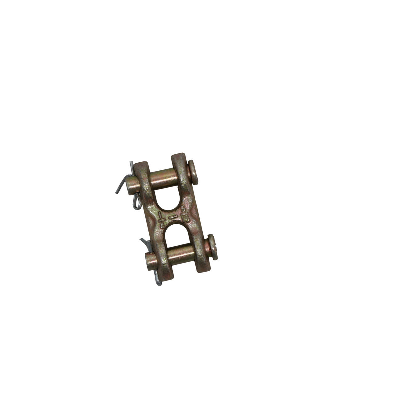 Kinedyne 5/16" Transport Grade 70 Twin Clevis forged carbon steel zinc-plated link for chain connections
