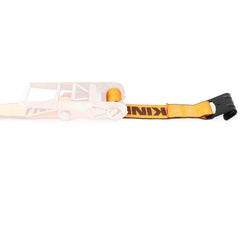 Kinedyne 3" by 28' Flat Hook Ratchet Strap Replacement Adjustable End showing 3-inch webbing and Kinedyne 1021 flat hook