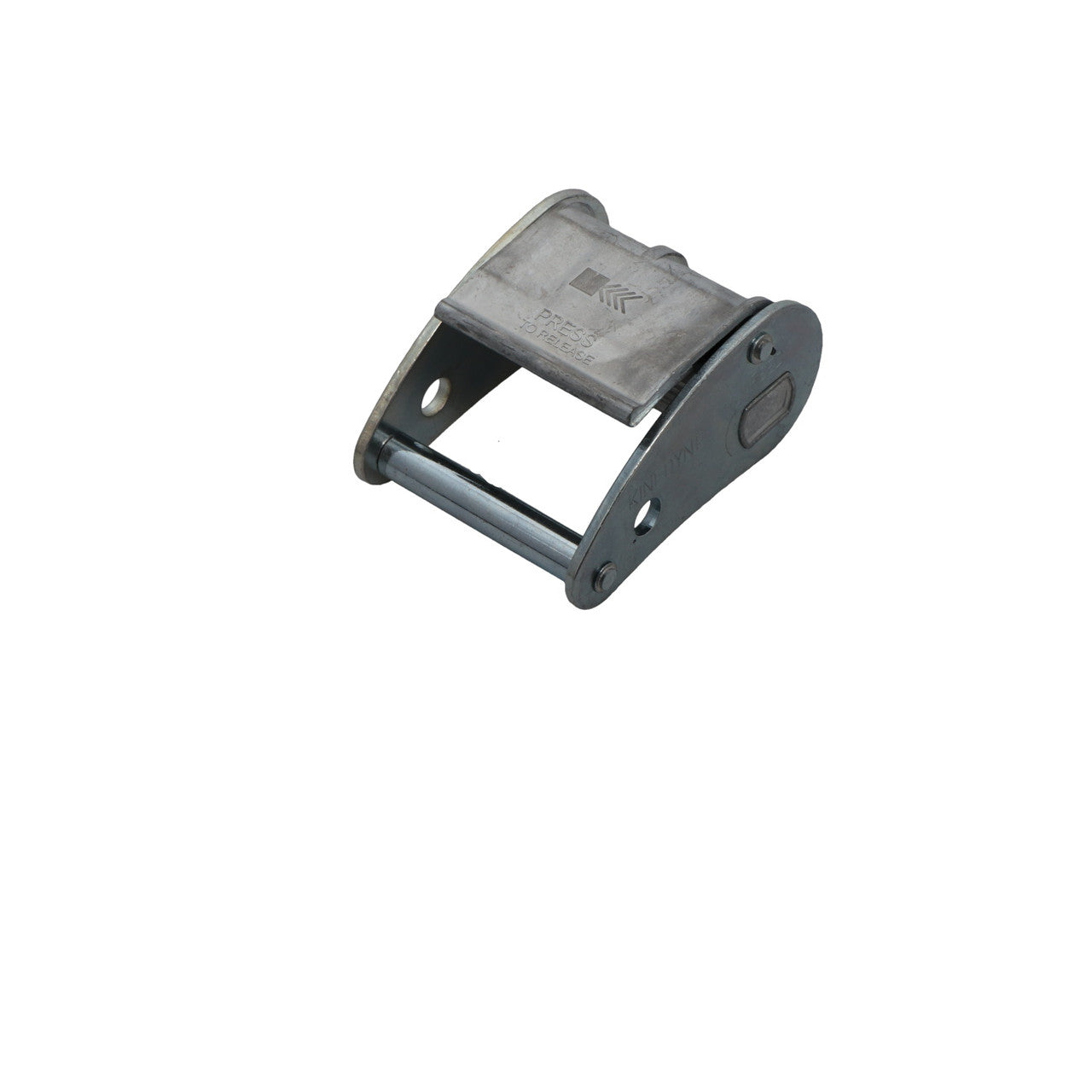 Kinedyne 2" Cam Buckle by Kinedyne showing diecast zinc alloy cam and webbing interface for industrial tie-down use