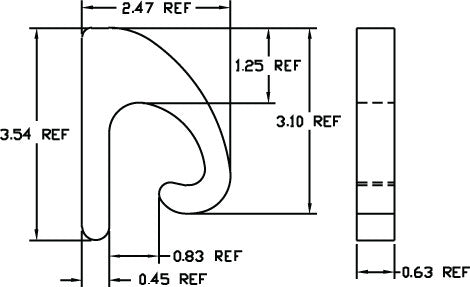 Kinedyne Weld-On Special J Hook welded attachment point, 5/8-inch steel, rated 6,670 lb working load limit