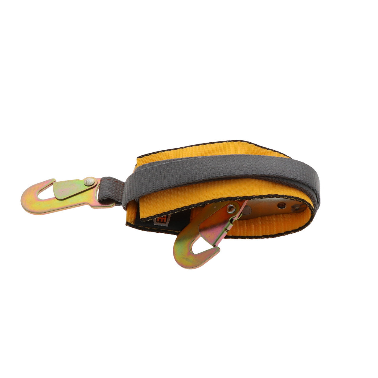 Kinedyne Pair of 1" by 54" Snap Hook Cam Buckle Marine Transom Strap showing webbing, cam buckle and snap hook