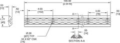 Kinedyne 100-inch Series L Medium-Duty Aluminum Track with angled sides by Kinedyne for trailer cargo tie-down