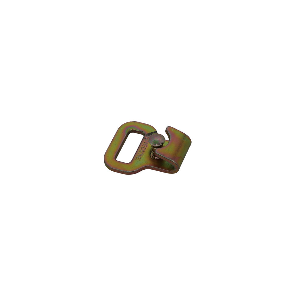 Kinedyne 1" Flat Hook w/ Keeper industrial tie-down hook by Kinedyne for 1-inch webbing, heat-treated carbon steel, spring keeper