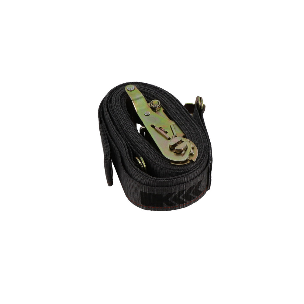 Kinedyne 2" by 16' Butterfly Logistic Ratchet Strap by Kinedyne showing ratchet, 1831 Series F butterfly fittings, and grey 4900G webbing