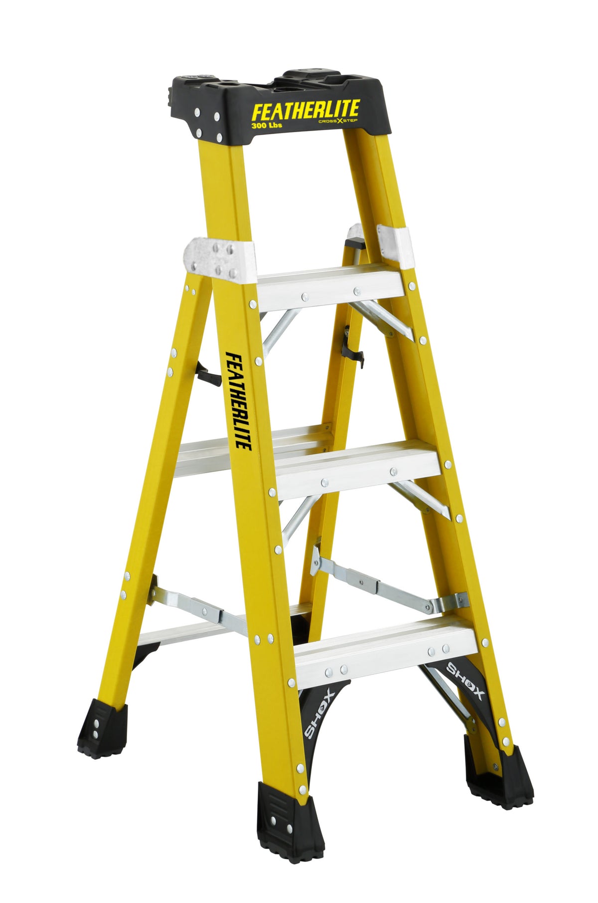 FEATHERLITE FXS6904 4′ EXTRA-HEAVY DUTY FIBERGLASS CROSS STEP LADDER
